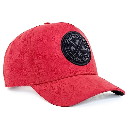 Urban Effort Mesh Back Cap - für Damen und Herren Baseballmütze 5-Panel Trucker Hat - Toller Snapback-Verschluss für Jagd & Wandern, Rot/Ausflug, einfarbig (Getaway Solids), Small-X-Large von Urban Effort