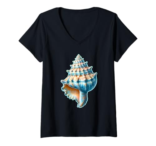 Damen Muschelmuschel Muschel T-Shirt mit V-Ausschnitt von Urban Empyre