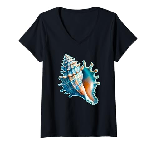 Damen Muschelmuschelmuschel T-Shirt mit V-Ausschnitt von Urban Empyre