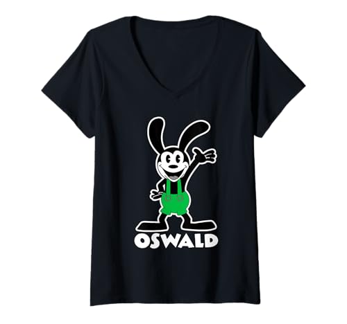Damen Oswald Overall Rabbit Green T-Shirt mit V-Ausschnitt von Urban Empyre