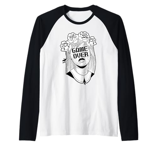 Game Over Goth Gamer Girl Roses Raglan von Urban Empyre