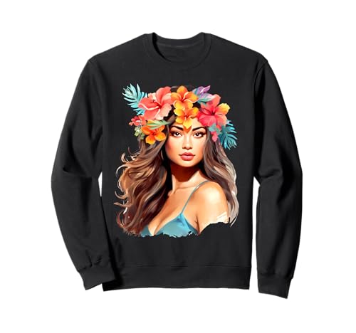Hawaiianisches Pin-Up-Mädchen Sweatshirt von Urban Empyre