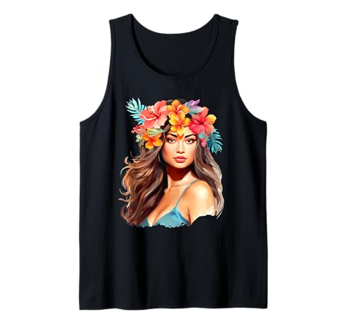 Hawaiianisches Pin-Up-Mädchen Tank Top von Urban Empyre