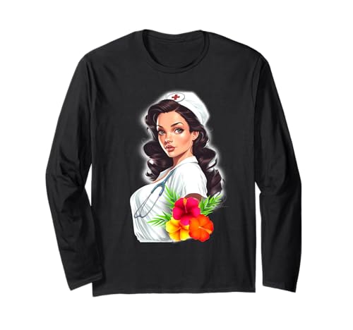 Krankenschwester Pin-Up Girl Langarmshirt von Urban Empyre