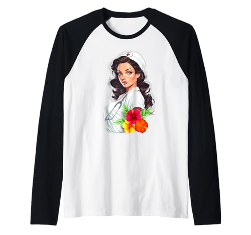 Krankenschwester Pin-Up Girl Raglan von Urban Empyre