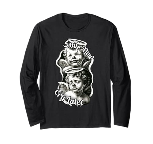 Lächle jetzt weine später Chicano Angel Baby Cherubs Langarmshirt von Urban Empyre