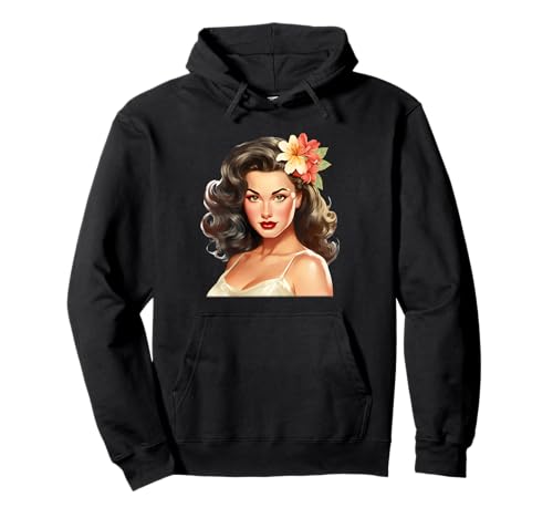 Pin-Up Girl Brünette Pullover Hoodie von Urban Empyre