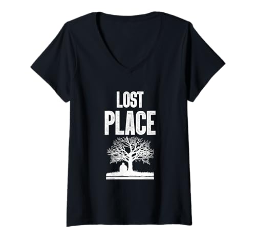 Damen Lost Place Shirt Urban Exploration Abandoned Orte Urbex Gesc T-Shirt mit V-Ausschnitt Damen Lost Place Shirt Urban Exploration Abandoned Orte Urbex Gesc T-Shirt mit V-Ausschnitt von Urban Exploration Abenteuer Verlassene Orte
