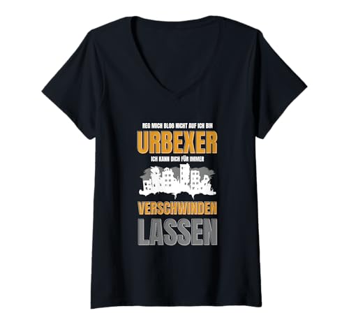Damen Lost Place Urbexer Shirt Exploration Abandoned Orte Urbex T-Shirt mit V-Ausschnitt Damen Lost Place Urbexer Shirt Exploration Abandoned Orte Urbex T-Shirt mit V-Ausschnitt von Urban Exploration Abenteuer Verlassene Orte