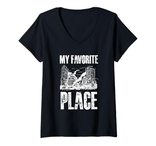 Damen Lost Place Urbexer Shirt Exploration Abandoned Orte Urbex T-Shirt mit V-Ausschnitt Damen Lost Place Urbexer Shirt Exploration Abandoned Orte Urbex T-Shirt mit V-Ausschnitt von Urban Exploration Abenteuer Verlassene Orte