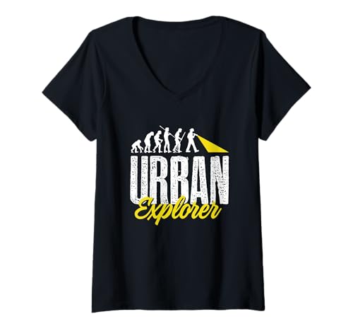 Damen Lost Place Urbexer Shirt Exploration Abandoned Orte Urbex T-Shirt mit V-Ausschnitt Damen Lost Place Urbexer Shirt Exploration Abandoned Orte Urbex T-Shirt mit V-Ausschnitt von Urban Explorer Abandoned Lost Places Adventure