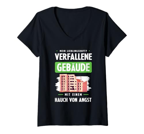 Damen Lost Place Urbexer Shirt Exploration Verfallene Gebäude T-Shirt mit V-Ausschnitt Damen Lost Place Urbexer Shirt Exploration Verfallene Gebäude T-Shirt mit V-Ausschnitt von Urban Explorer Abandoned Lost Places Adventure