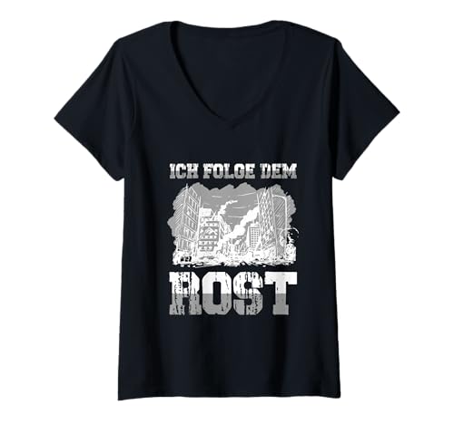 Damen Lost Place Urbexer Shirt Ich Folge Dem Rest T-Shirt mit V-Ausschnitt Damen Lost Place Urbexer Shirt Ich Folge Dem Rest T-Shirt mit V-Ausschnitt von Urban Explorer Abandoned Lost Places Adventure