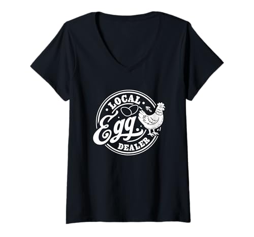 Damen Lokaler Eierhändler Rustikaler Bauernhof-Charm T-Shirt mit V-Ausschnitt Damen Lokaler Eierhändler Rustikaler Bauernhof-Charm T-Shirt mit V-Ausschnitt von Urban Farm Enthusiast Homestead Life
