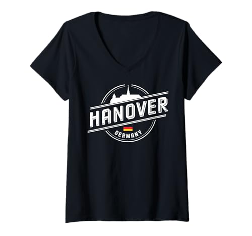 Damen Hannover Deutschland Stadtreise Urban Explorer T-Shirt mit V-Ausschnitt von Urban Germany Cityscape Travel Hanover Apparel
