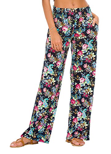 Urban GoCo Damen Boho Weite Bein Palazzo Hose (#7, S) von Urban GoCo