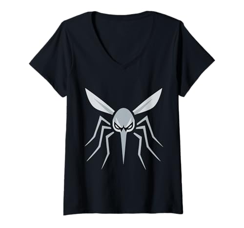 Damen Mücke, Moskito, Stechmücke T-Shirt mit V-Ausschnitt von Urban Insects Art
