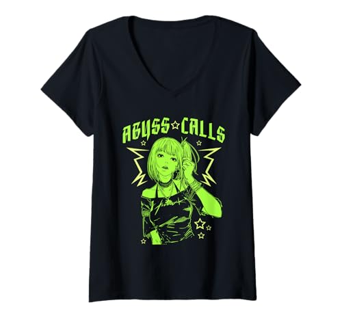 Damen Abyss Calls - Japanisches Streetwear-Anime-Mädchen T-Shirt mit V-Ausschnitt von Urban Japan Style