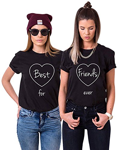 Beste Freundin Damen T-Shirt Beste Friends for Ever BFF - 1x Tshirt Best Schwarz L von Urban Kingz