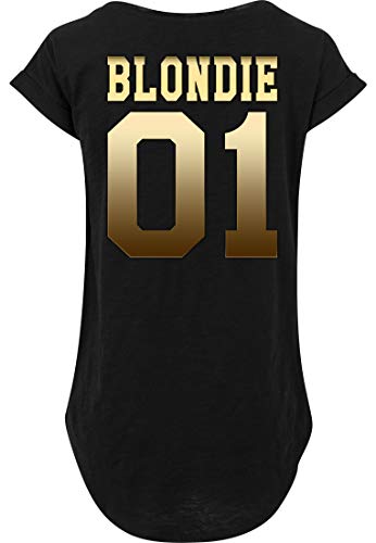 Urban Kingz Damen Oversize Long T-Shirt Modell Blondie, Gold-Schwarz, Gr. S von Urban Kingz