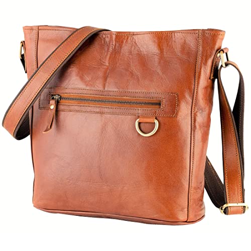 URBAN LEATHER 30 cm Große handtasche damen Umhängetaschen Geldbörsen für Damen & Mädchen, Echtes Leder Vintage Braun Schlanke Damen Umhängetasche Geldbörse Handtasche von URBAN LEATHER