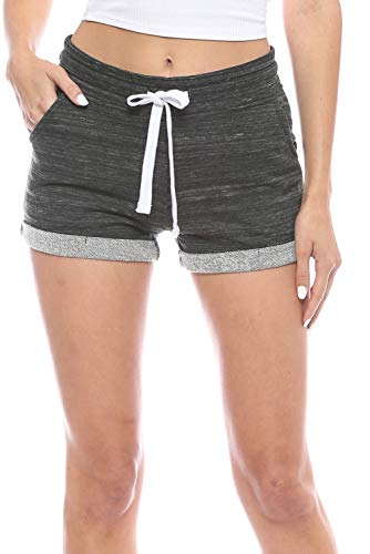 Urban Look Damen Stretch-Shorts aus Frottee, Casual Lounge und Workout - mehrfarbig - Groß von Urban Look