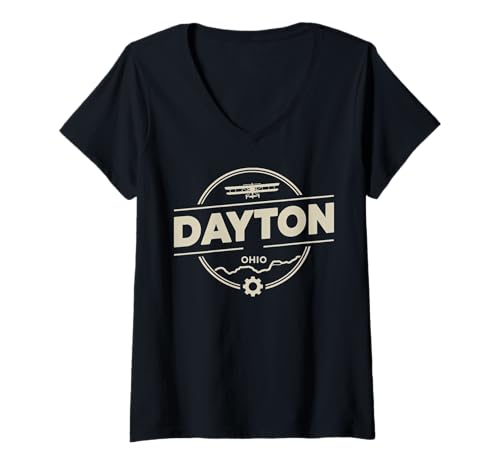 Damen Dayton Ohio City Travel Urban Explorer-Ausrüstung T-Shirt mit V-Ausschnitt von Urban Ohio Travel Enthusiast City