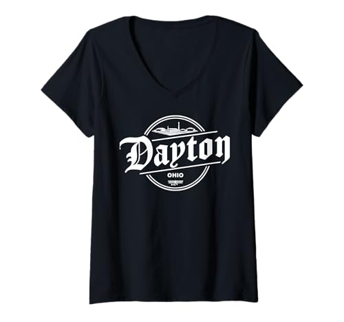 Damen Dayton Ohio City Travel Urban Explorer-Ausrüstung T-Shirt mit V-Ausschnitt von Urban Ohio Travel Enthusiast City