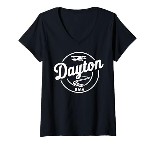 Damen Dayton Ohio City Travel Urban Explorer-Ausrüstung T-Shirt mit V-Ausschnitt von Urban Ohio Travel Enthusiast City