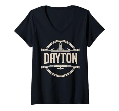 Damen Dayton Ohio City Travel Urban Explorer-Ausrüstung T-Shirt mit V-Ausschnitt von Urban Ohio Travel Enthusiast City