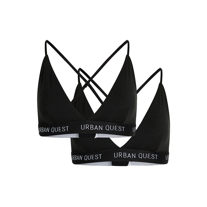 Urban Quest 2-pack Bamboo Triangle BH, Farbe: Schwarz, Größe: L, Damen von Urban Quest