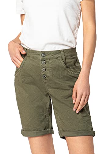 Urban Surface Damen Stoff Bermuda Shorts aus Stretch-Twill Green L von Urban Surface