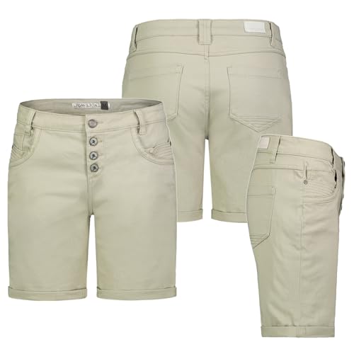 Urban Surface Damen Shorts Bermuda Kurze Hose Short Stretch Leicht Sommer Loose fit, Farbe:Grün, Größe:M 38 von Urban Surface