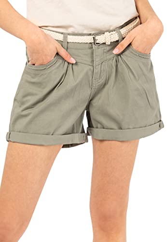 Urban Surface Damen Shorts mit schmalem Gürtel Kurze Hose Green M von Urban Surface