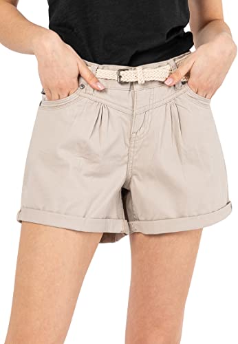 Urban Surface Damen Shorts mit schmalem Gürtel Kurze Hose beige L von Urban Surface