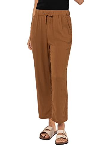 Urban Surface Damen Viskose Stoffhose sommerlich locker Brown S von Urban Surface