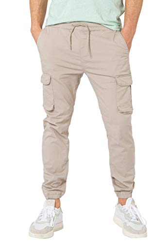 Urban Surface Herren Baumwoll Cargo-Hose mit Seitentaschen beige 32 von Urban Surface