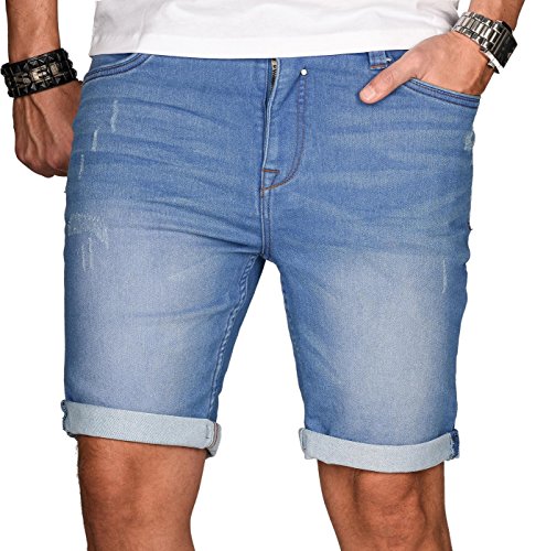 Urban Surface Herren Jeans Short Kurze Hose Bermuda Sommer Sweathose Slim [B549-W29] von Urban Surface