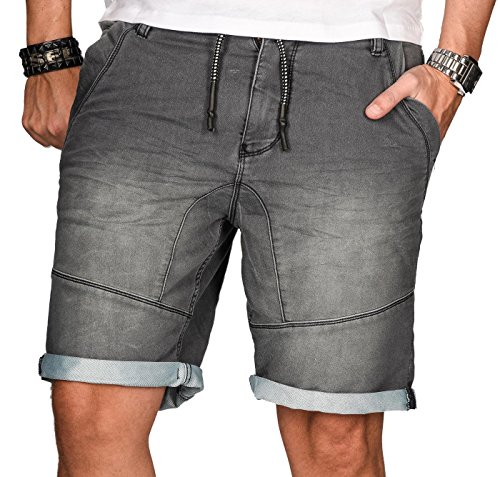 Urban Surface Herren Jeans Short Kurze Hose Bermuda Sommer Sweathose Slim [B550-W30] von Urban Surface