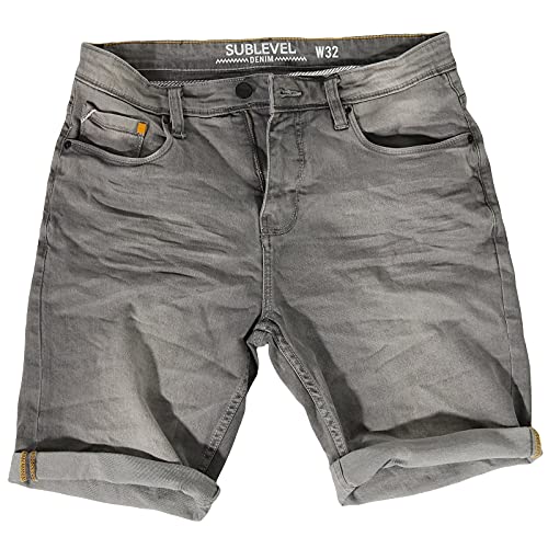 Urban Surface Herren Joggshorts LUS-136 Sweat-Bermuda in Jeans-Optik Grey Denim G104 (001) W32 von Urban Surface