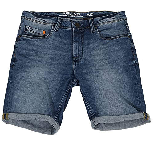 Urban Surface Herren Joggshorts LUS-136 Sweat-Bermuda in Jeans-Optik Middle Blue Denim M214 W29 von Urban Surface