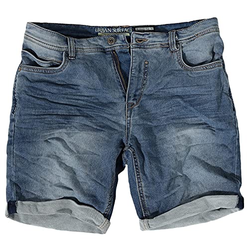 Urban Surface Herren Joggshorts LUS-136 Sweat-Bermuda in Jeans-Optik Middle Blue Denim W38 von Urban Surface