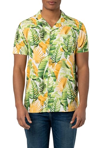 Urban Surface Herren Kurzarmhemd Alloverprint Tropical Flowers Middle-Green L von Urban Surface