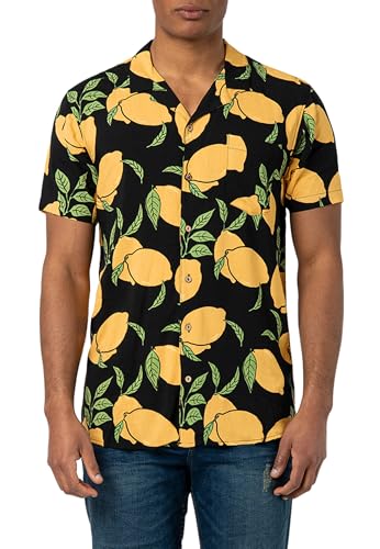 Urban Surface Herren Kurzarmhemd Alloverprint Tropical Flowers Yellow XL von Urban Surface