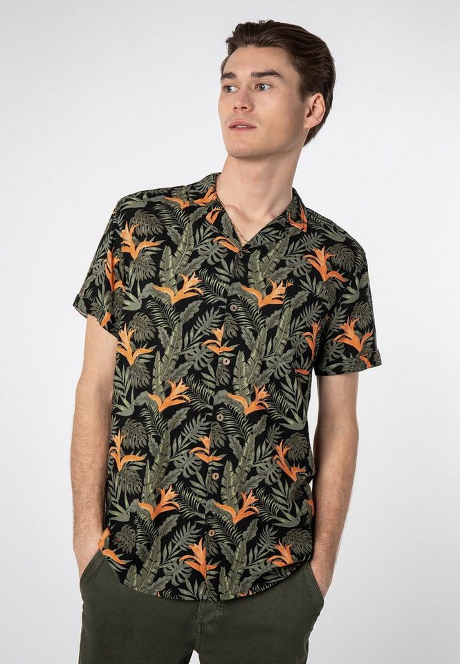 Urban Surface Kurzarmhemd Hawaiihemd kurzarm Alloverprint Freizeithemd, Kentkragen von Urban Surface