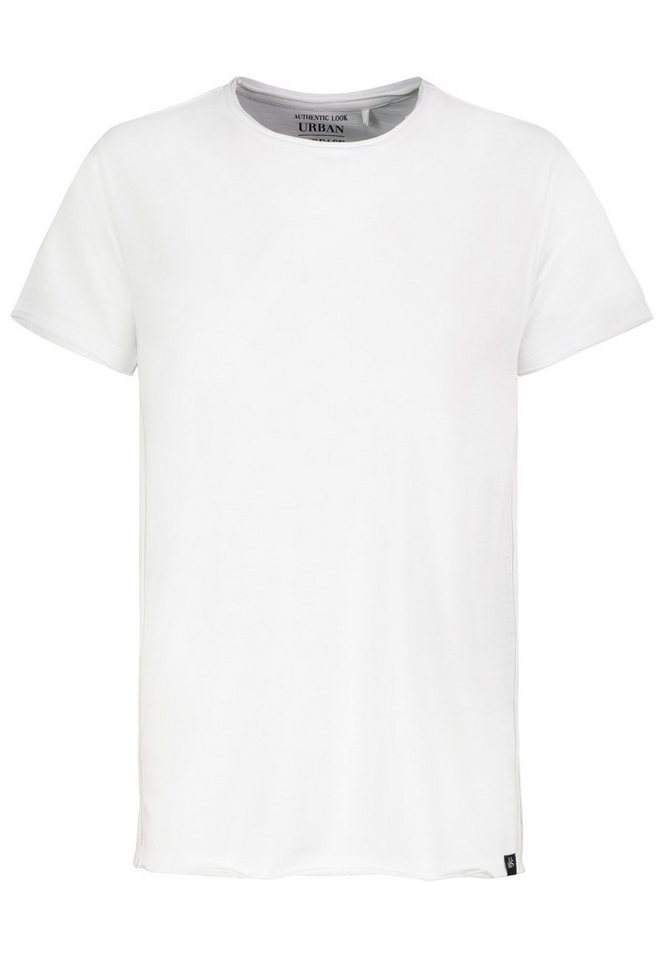 Urban Surface T-Shirt Offene Kanten Design Atmungsaktiv Weich mit Rundhals (1-tlg) Open-Edge-Slub-Shirt von Urban Surface