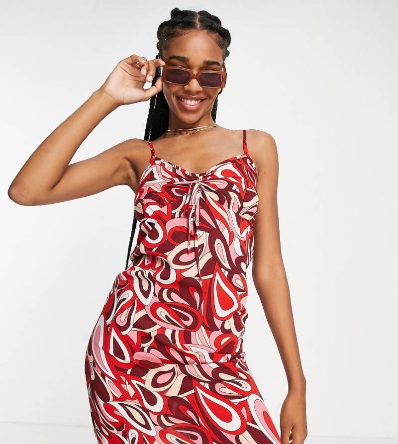 Urban Threads Tall - Mini-Etuikleid mit Wirbelmuster-Bunt von Urban Threads Tall