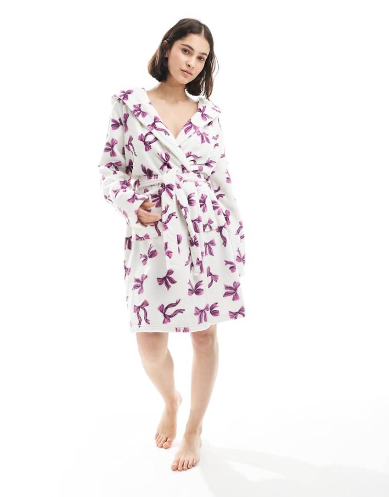 Urban Threads - Bademantel aus Fleece mit Schleifenmuster-Bunt von Urban Threads