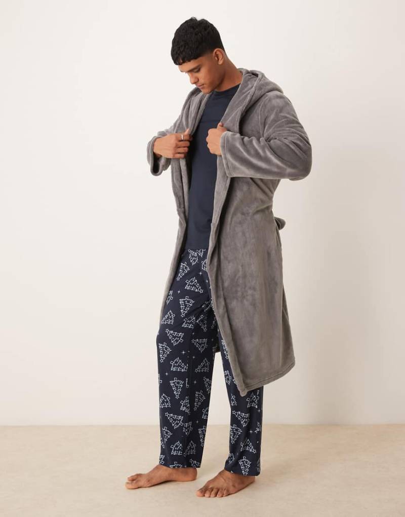 Urban Threads - Fleece-Bademantel in Grau von Urban Threads