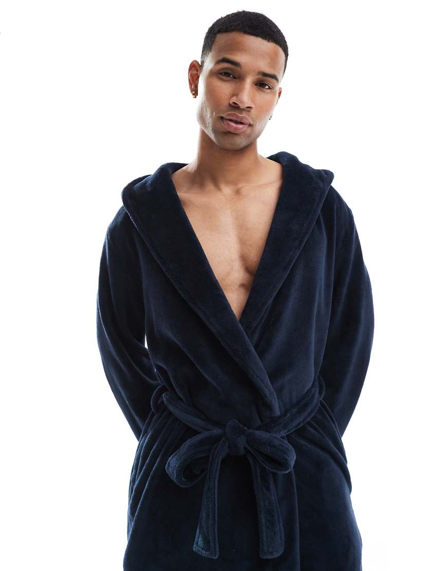 Urban Threads - Fleece-Bademantel in Marineblau von Urban Threads